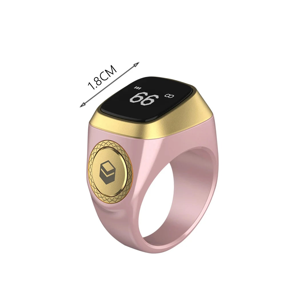 Smart Tasbih Tally Counter Bluetooth Ring with Prayer Reminder & OLED Display