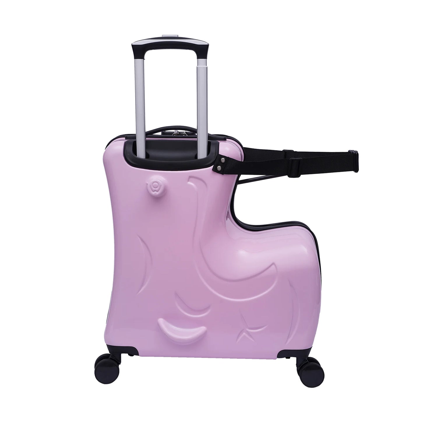 20" Kids Ride-On Spinner Luggage with Waterproof Design & Fun Features (Pink)