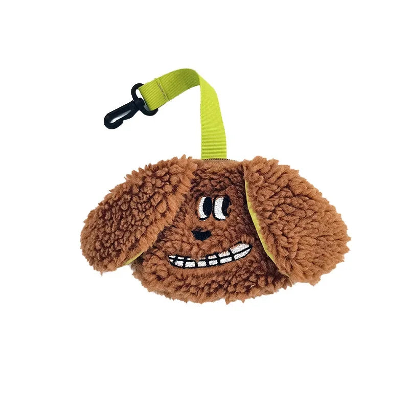 Korean-Style Plush Pet Waste Bag Dispenser – Portable Dog Poop Bag Holder