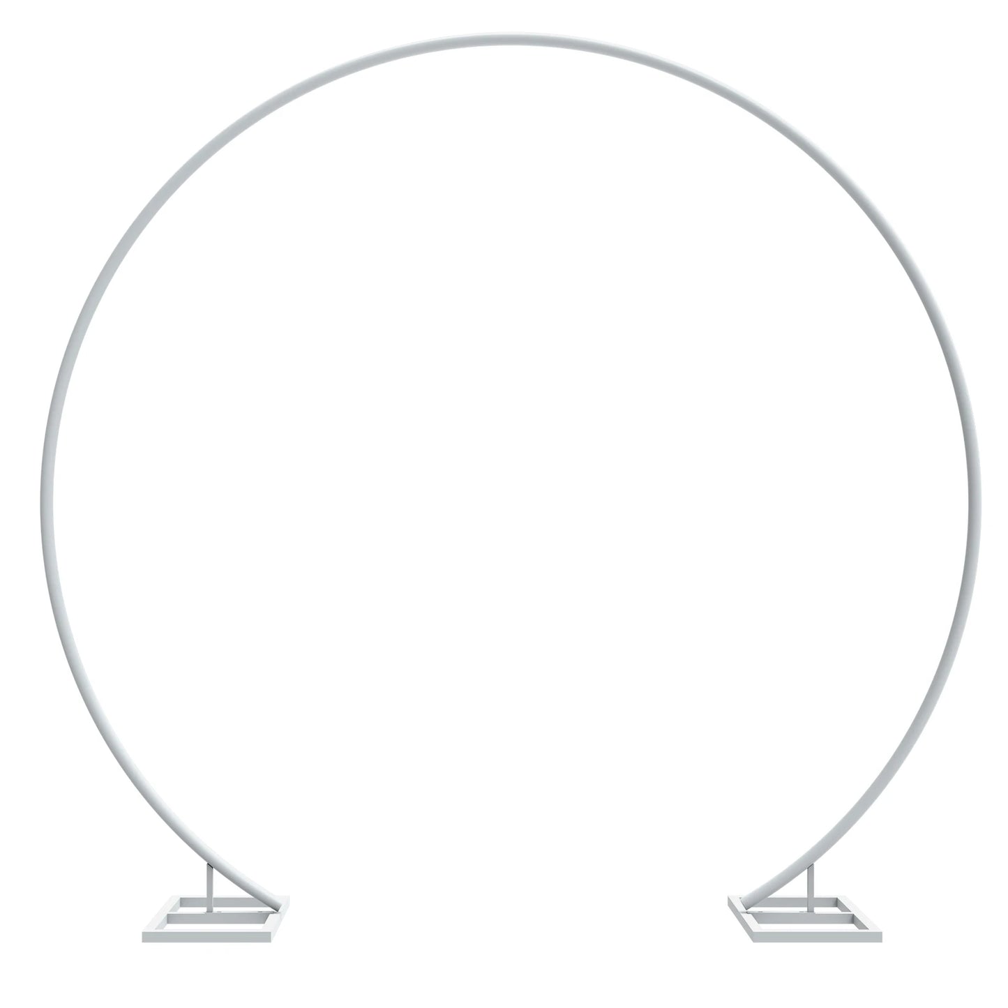 Large Round Metal Wedding Arch Backdrop Stand for Balloons and Flowers, White