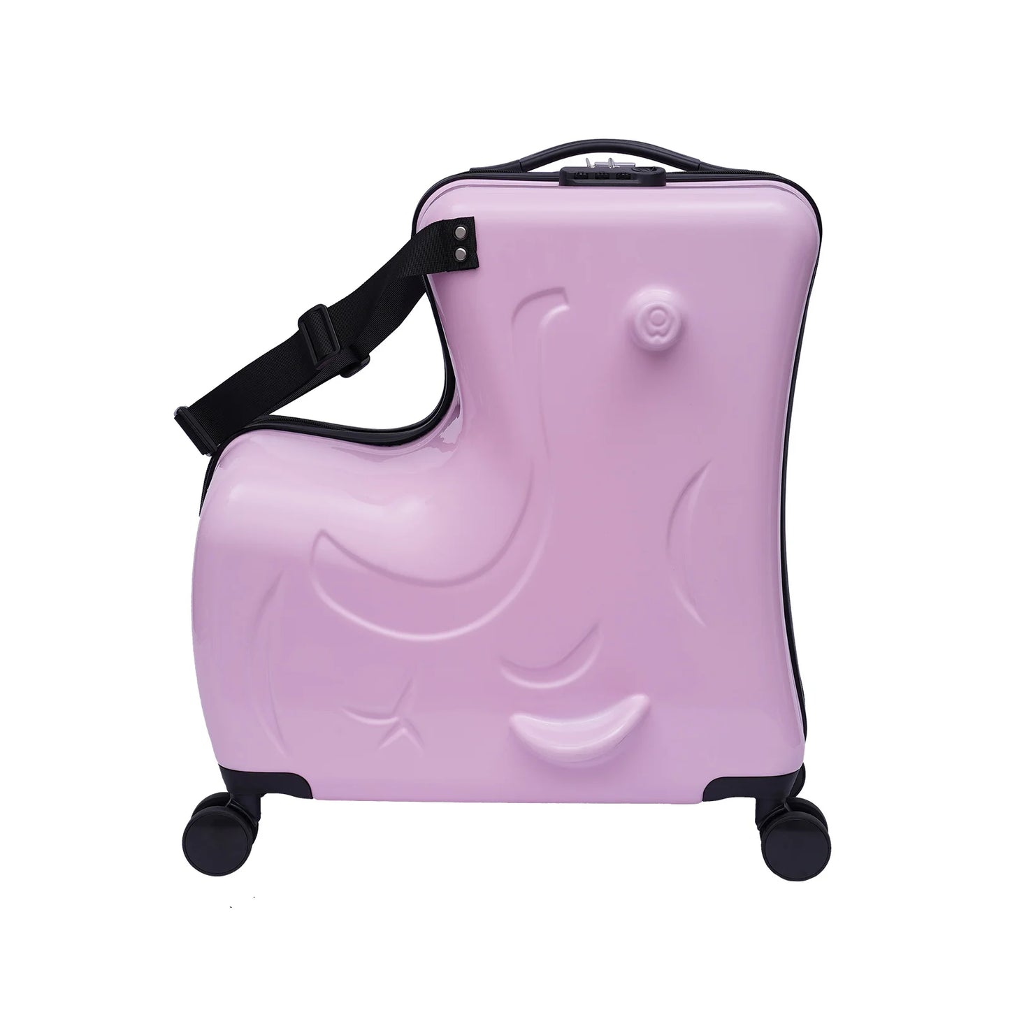 20" Kids Ride-On Spinner Luggage with Waterproof Design & Fun Features (Pink)