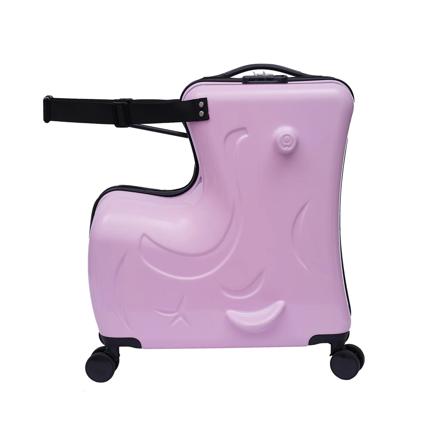 20" Kids Ride-On Spinner Luggage with Waterproof Design & Fun Features (Pink)