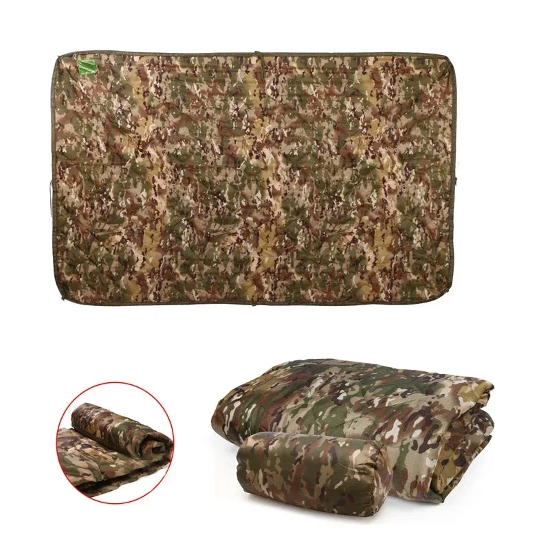 Tactical Camouflage Poncho Liner – Water-Repellent Blanket for Camping & Hunting