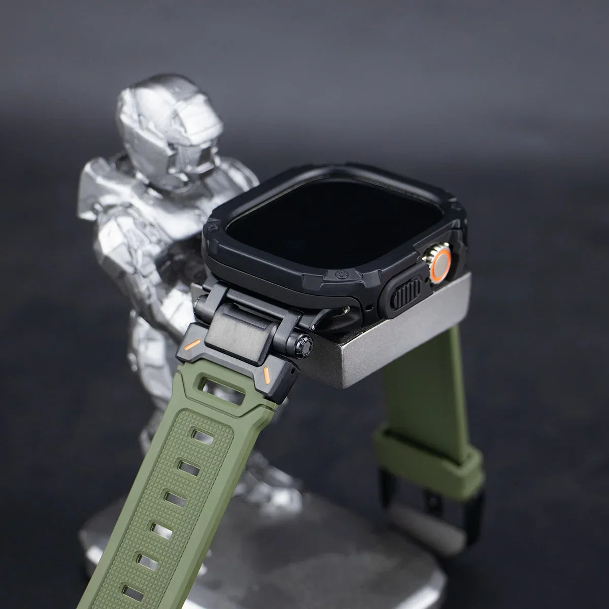 TPU Case and Rubber Strap for Apple Watch Ultra 49mm Series 9-4 Bracelet