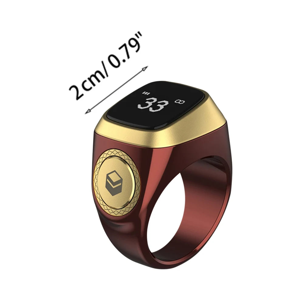 Smart Tasbih Tally Counter Bluetooth Ring with Prayer Reminder & OLED Display