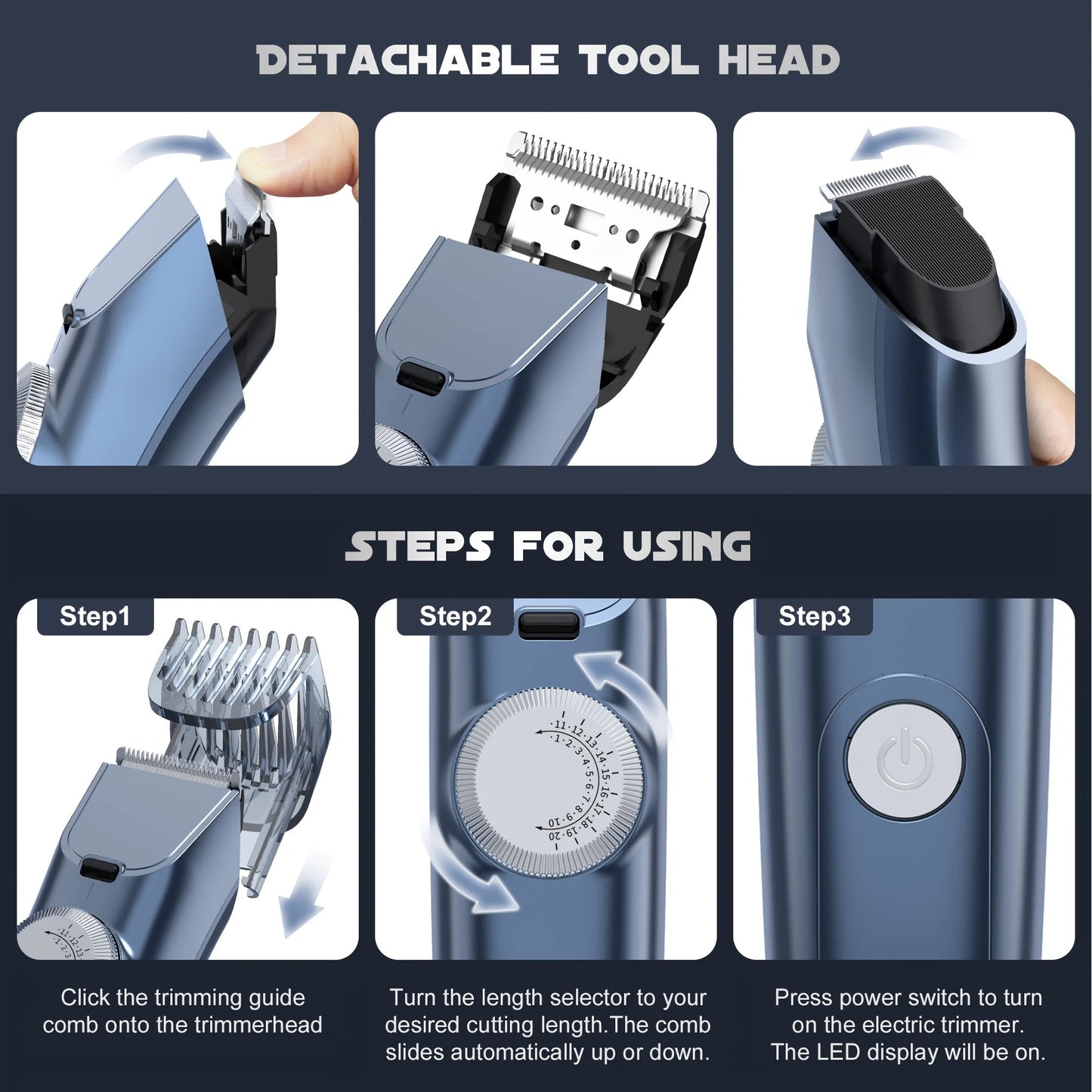 Professional Electric Hair Clippers for Men - Beard, Hair, Body, and Arm Trimmer