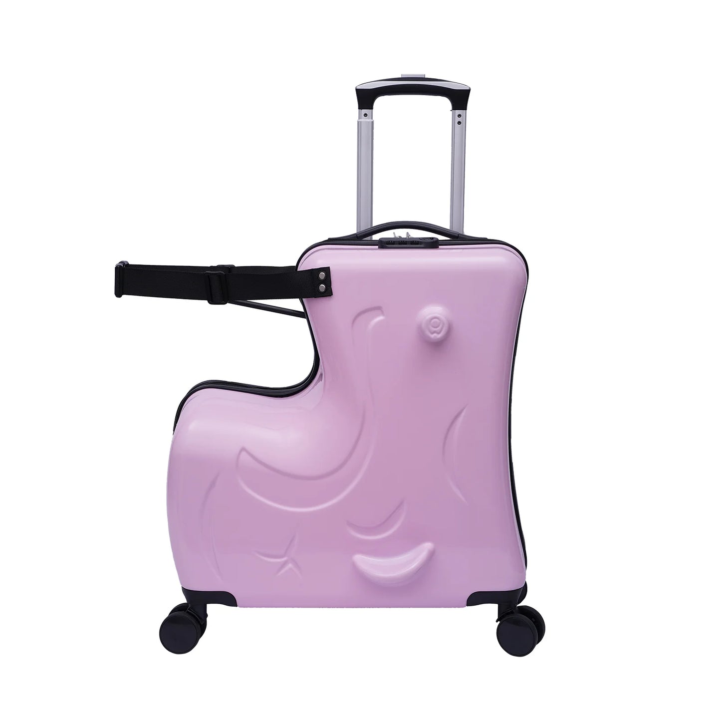 20" Kids Ride-On Spinner Luggage with Waterproof Design & Fun Features (Pink)