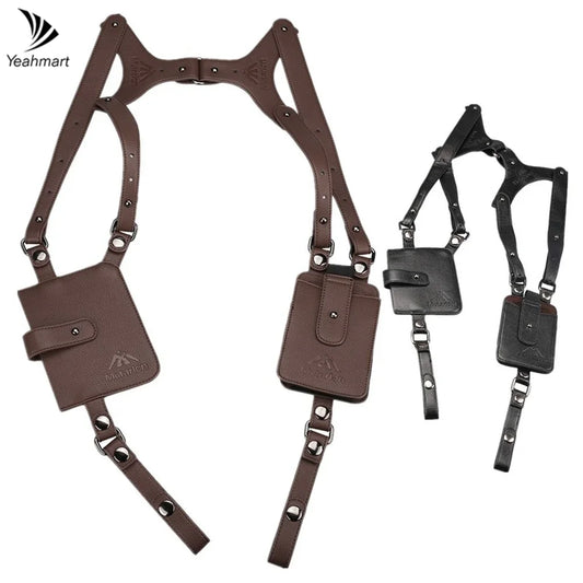 Leather Anti-Theft Crossbody Chest Bag - Shoulder Holster Style Travel Pouch