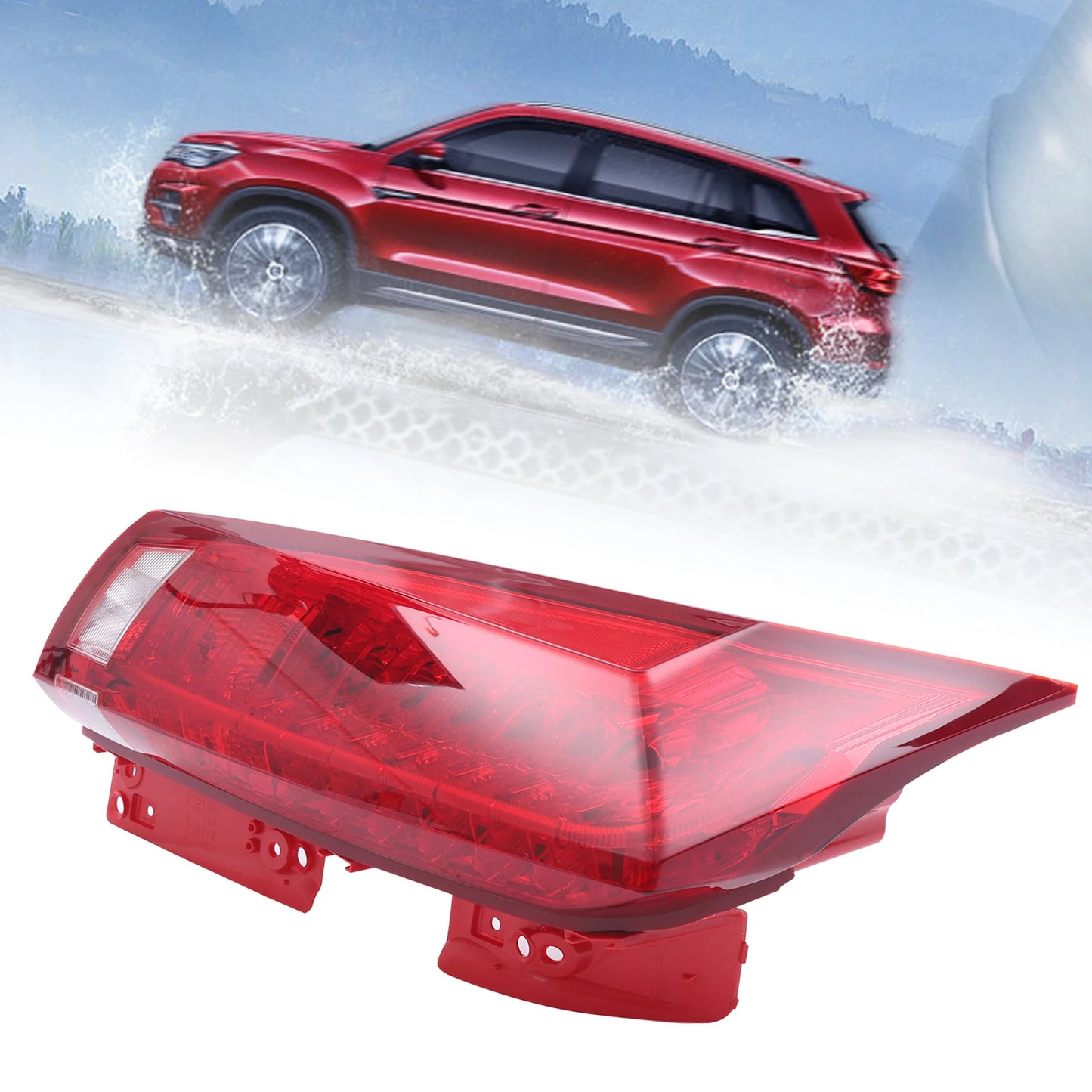 Driver Side LED Tail Light for 2010-2016 Cadillac SRX – Red Clear Lens OEM