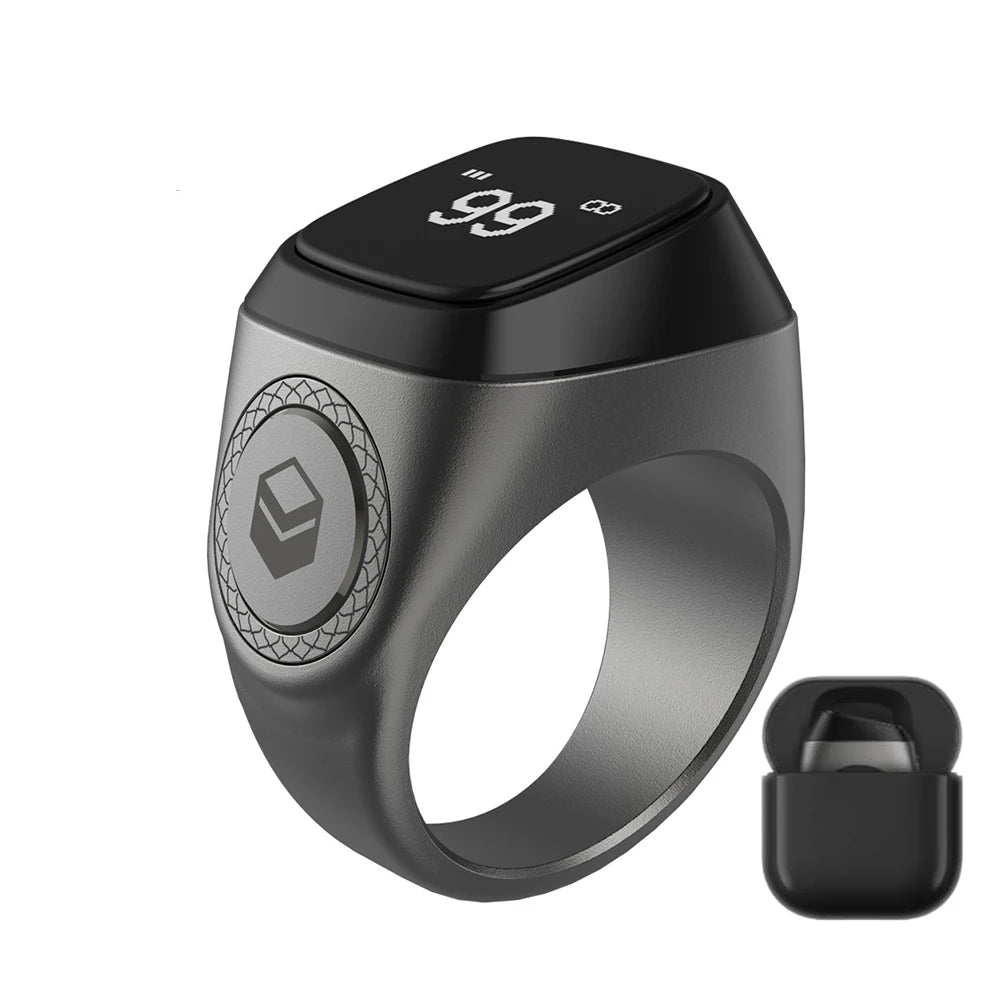 Smart Tasbih Tally Counter Bluetooth Ring with Prayer Reminder & OLED Display