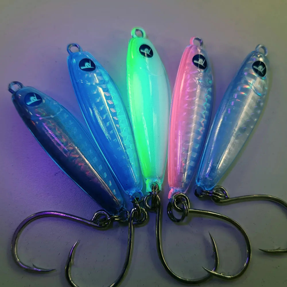 Epoxy Resin Fishing Jig Lure 1oz 28g with 2/0 VMC Inline Hook, 5.5cm