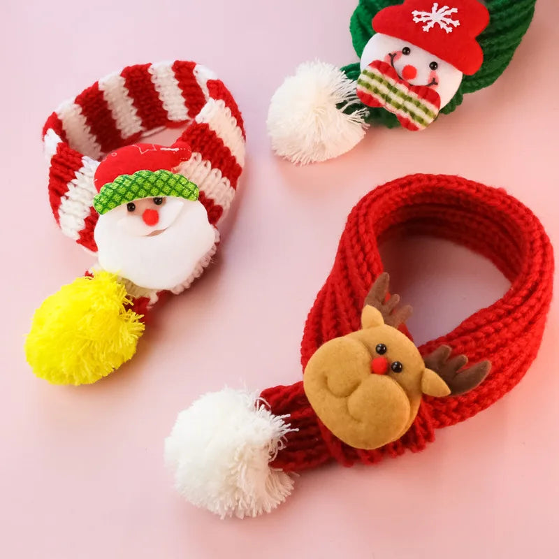 Pet Knitted Christmas Scarf Teddy Scarf Scarf Cat Dog Pet Supplies Warm