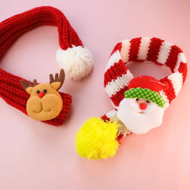 Pet Knitted Christmas Scarf Teddy Scarf Scarf Cat Dog Pet Supplies Warm