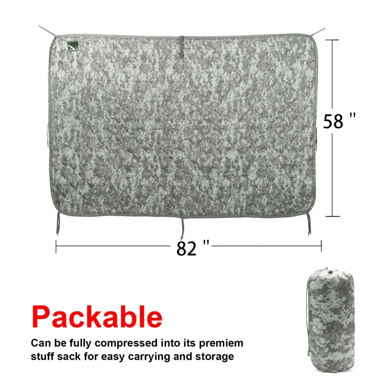 Tactical Camouflage Poncho Liner – Water-Repellent Blanket for Camping & Hunting