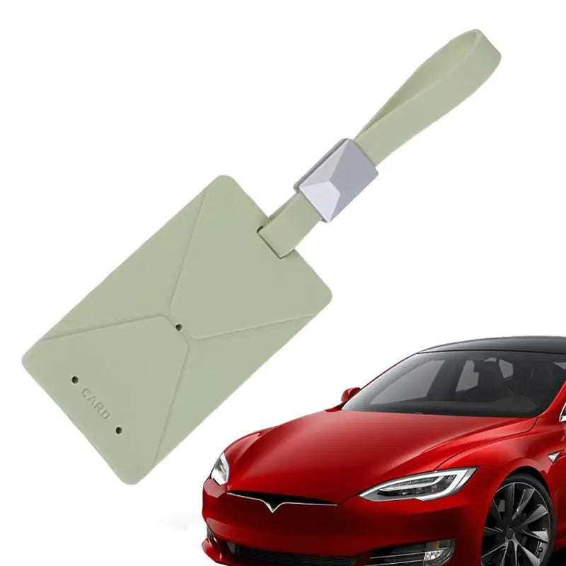 Silicone Key Card Cover for Tesla Model 3/Y, Anti-Lost Protective Case with Keychain