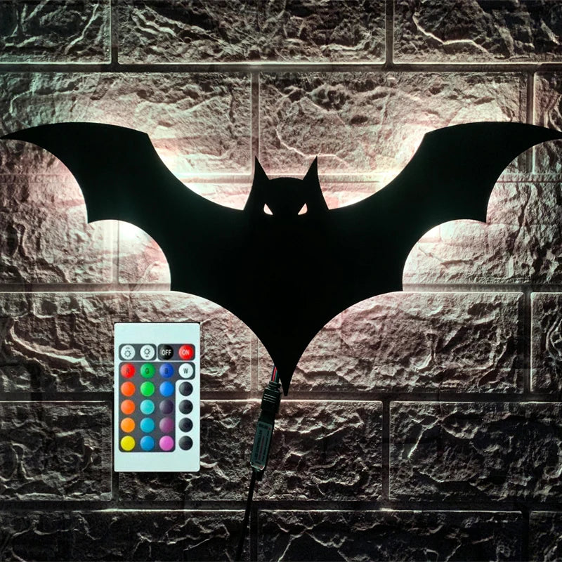 ZK50 Bat Wing LED Night Light, Remote Control, 16 Colors, Wall-Mounted