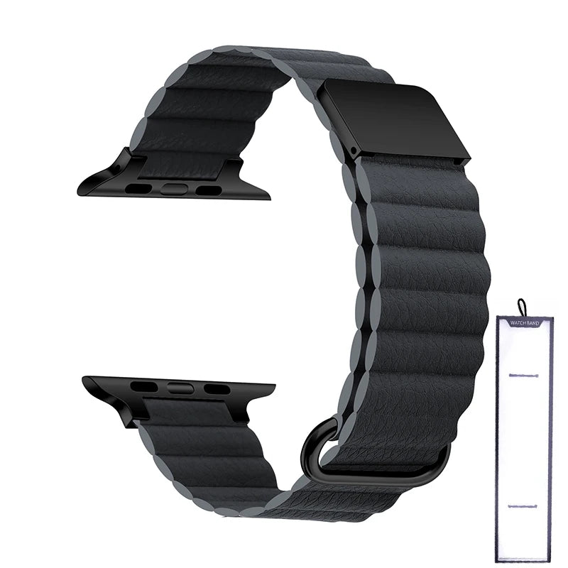 Leather Loop Strap for Apple Watch Ultra 38mm-49mm Magnetic Bracelet