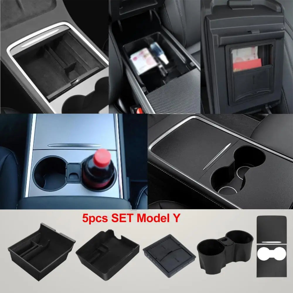 Tesla Model 3/Y 2021-2022 Center Console Storage Box with Cup Holder Organizer