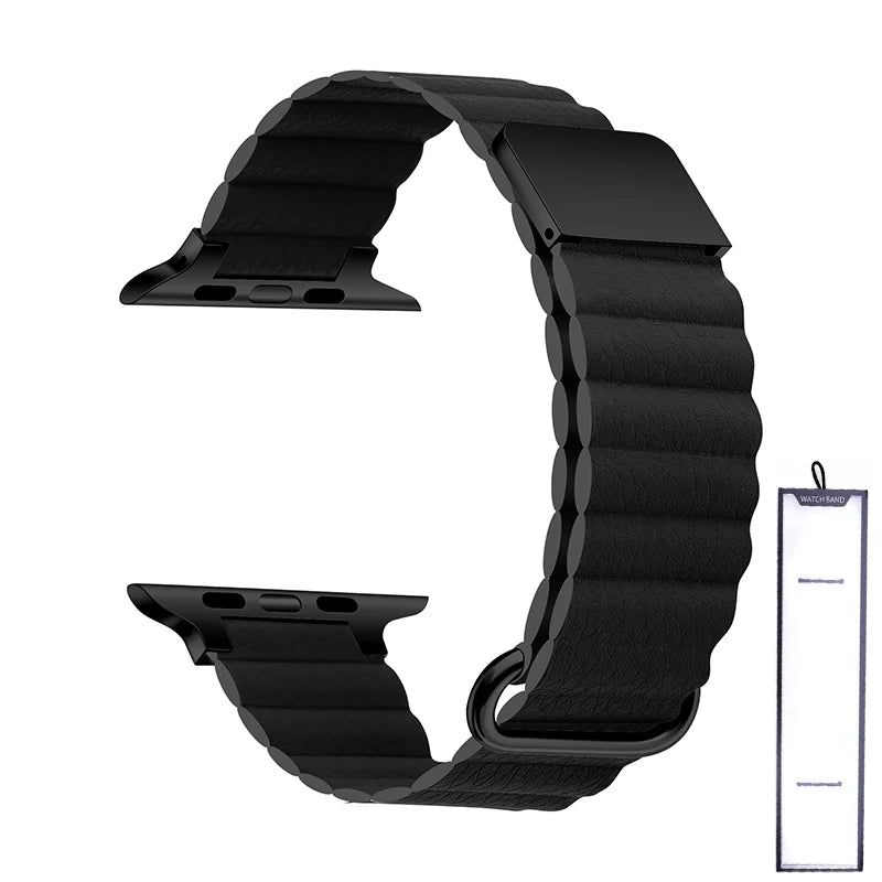 Leather Loop Strap for Apple Watch Ultra 38mm-49mm Magnetic Bracelet