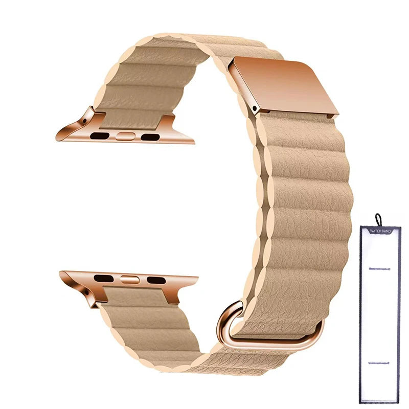 Leather Loop Strap for Apple Watch Ultra 38mm-49mm Magnetic Bracelet