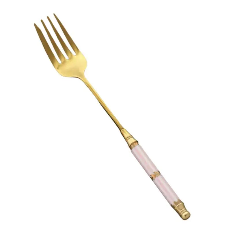 Gold-Plated Stainless Steel Stirring Rod with Ceramic Handle - Coffee & Cocktail