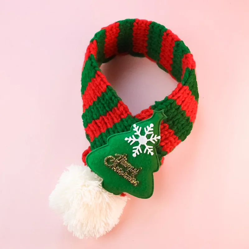 Pet Knitted Christmas Scarf Teddy Scarf Scarf Cat Dog Pet Supplies Warm