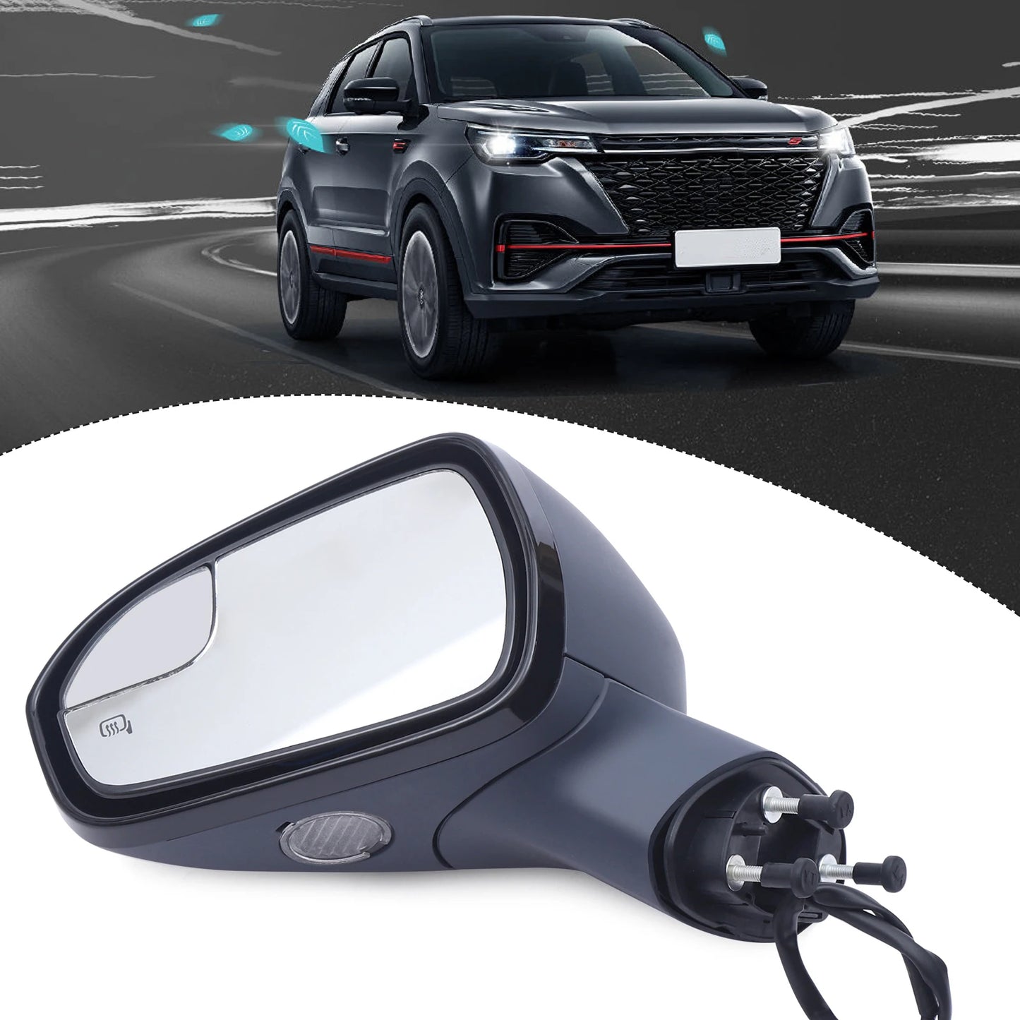 Left Side Power Mirror for Ford Fusion 2013-2016 with Blind Spot and Puddle Light