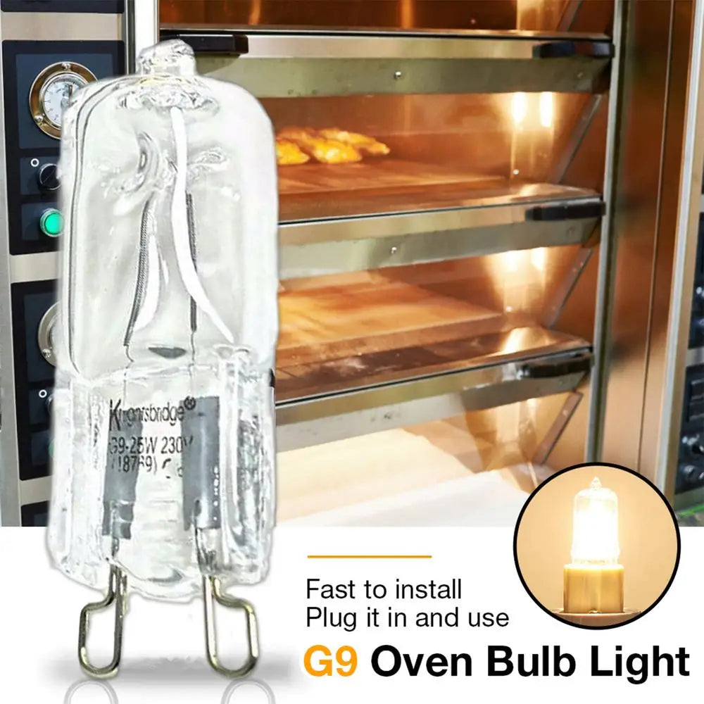 G9 Oven Halogen Bulb - 40W High-Temperature Resistant Light for Ovens, Refrigerators, Fans