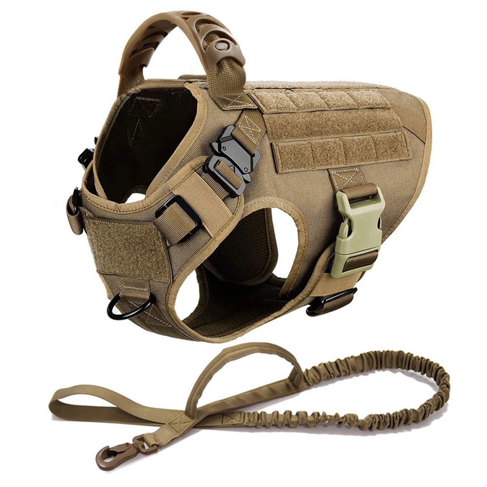 Tactical Dog Harness and Leash Set for Large Dogs – No Pull Military Vest