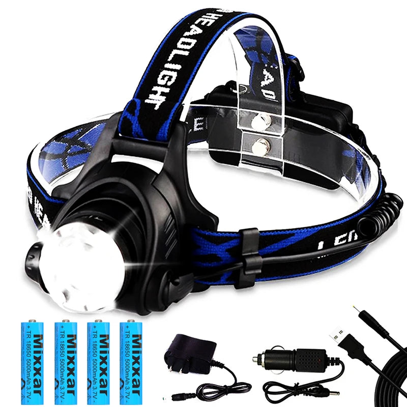 ZK40 LED Headlamp, USB Rechargeable, Waterproof, Zoomable, for Camping