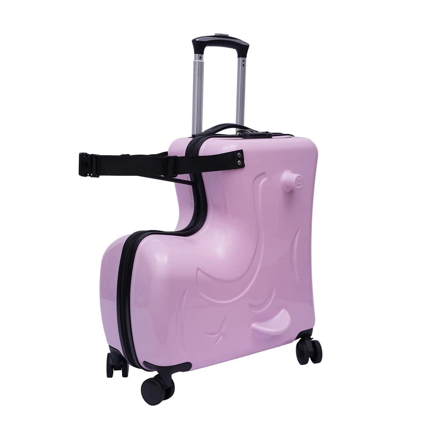 20" Kids Ride-On Spinner Luggage with Waterproof Design & Fun Features (Pink)