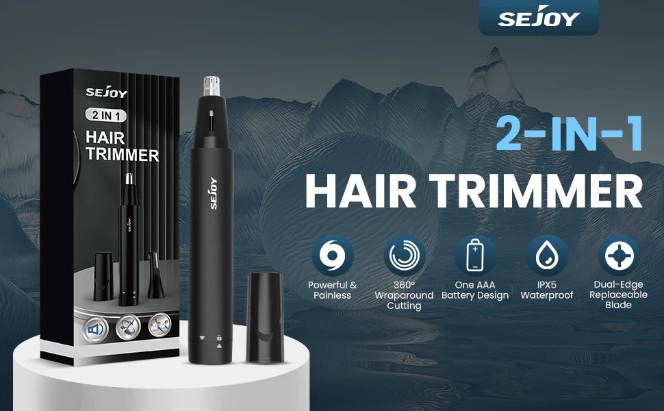 Portable 2-IN-1 Nose & Ear Hair Trimmer Rechargeable Electric Trimmer