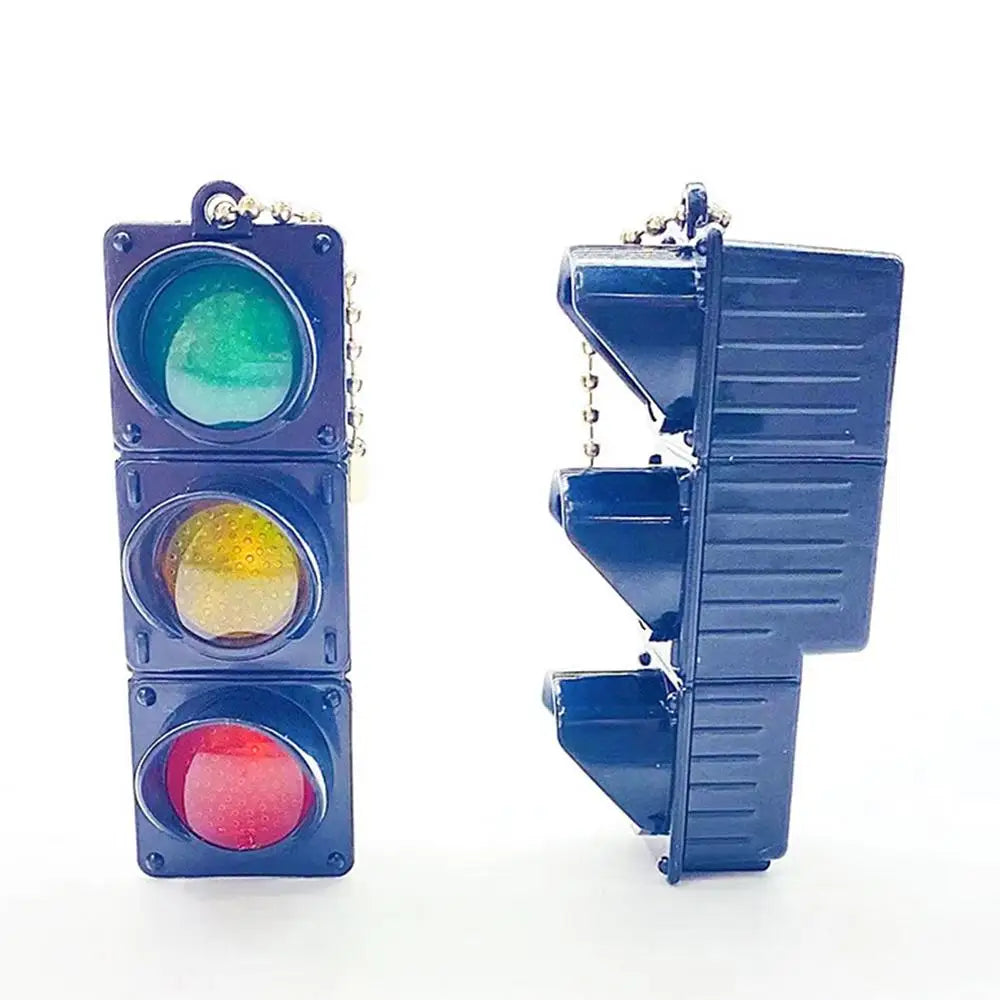 LED Traffic Light Keychain with Pedestrian Light, Fun Decorative Keyring