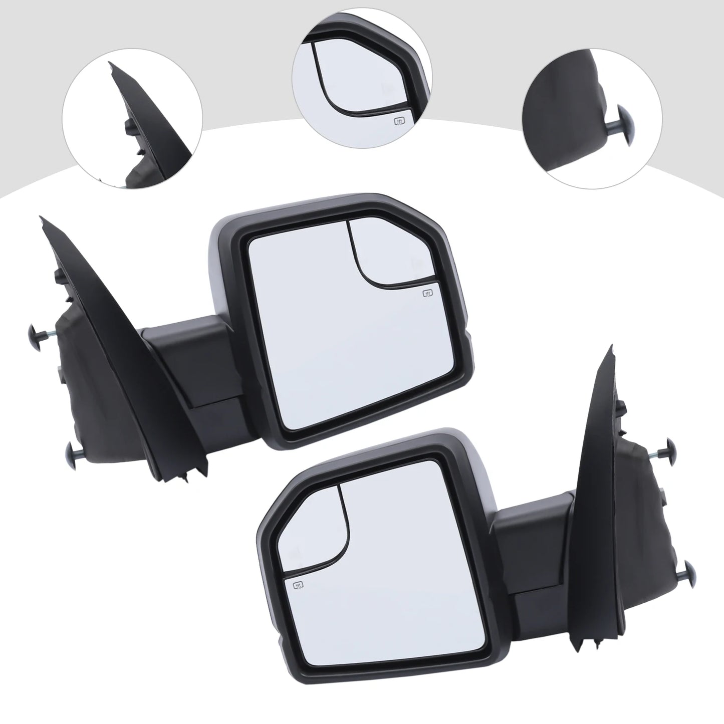 Electric Side View Mirror for 2015-2018 Ford F150, Left or Right Side, ABS Glass