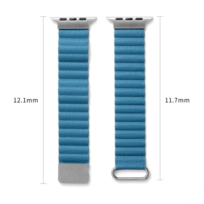 Leather Loop Strap for Apple Watch Ultra 38mm-49mm Magnetic Bracelet