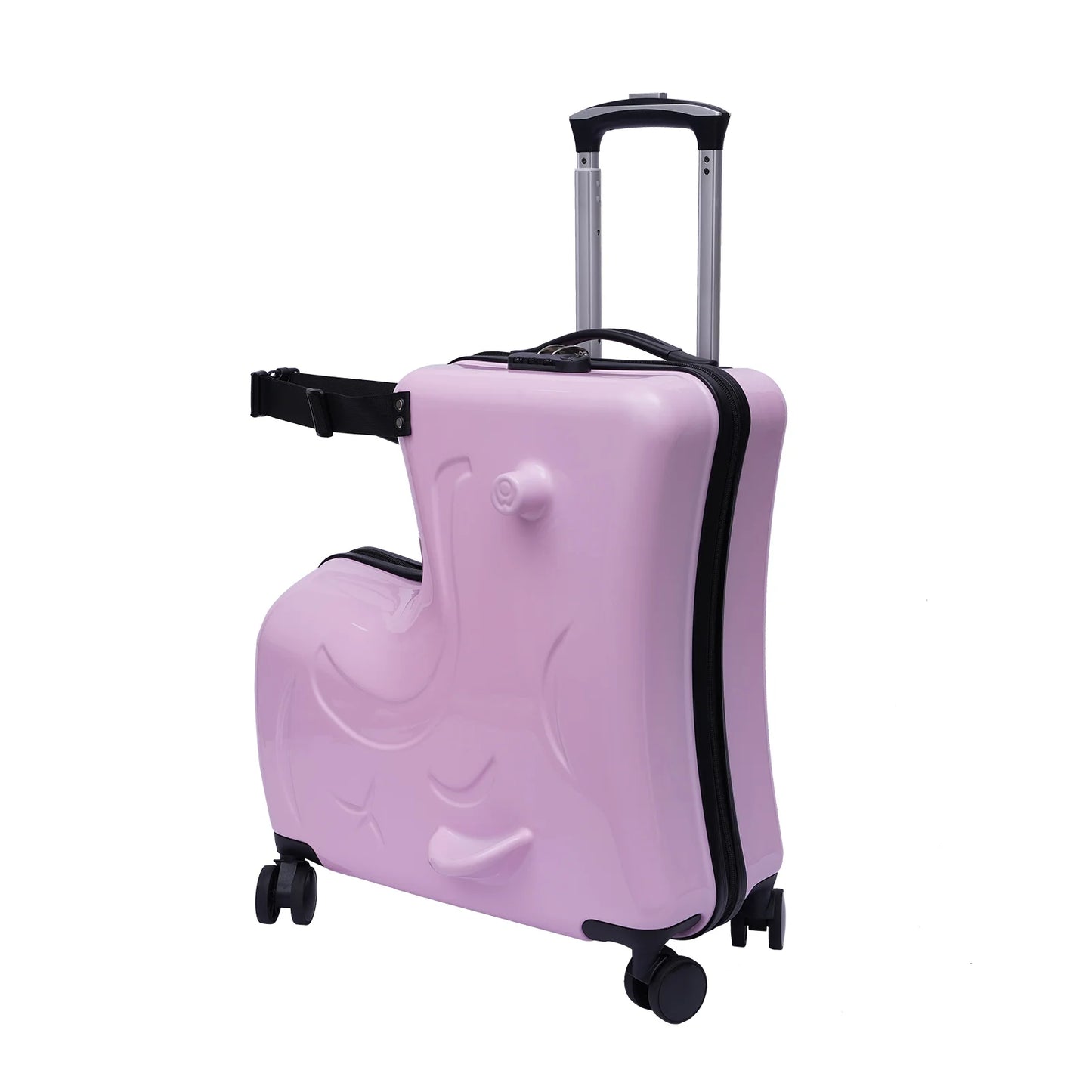 20" Kids Ride-On Spinner Luggage with Waterproof Design & Fun Features (Pink)