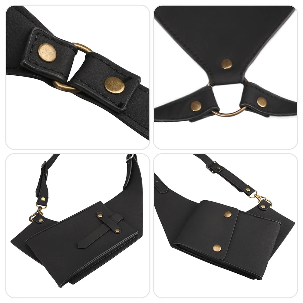 Leather Anti-Theft Crossbody Chest Bag - Shoulder Holster Style Travel Pouch