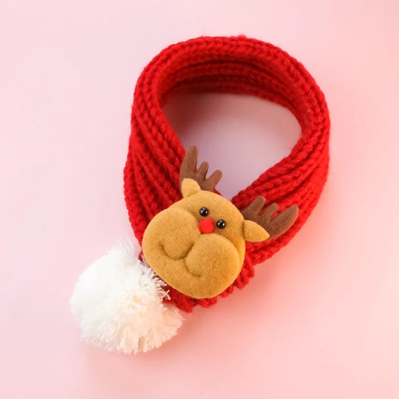 Pet Knitted Christmas Scarf Teddy Scarf Scarf Cat Dog Pet Supplies Warm