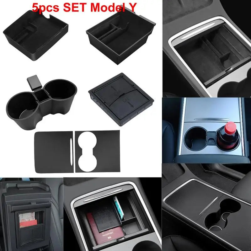 Tesla Model 3/Y 2021-2022 Center Console Storage Box with Cup Holder Organizer