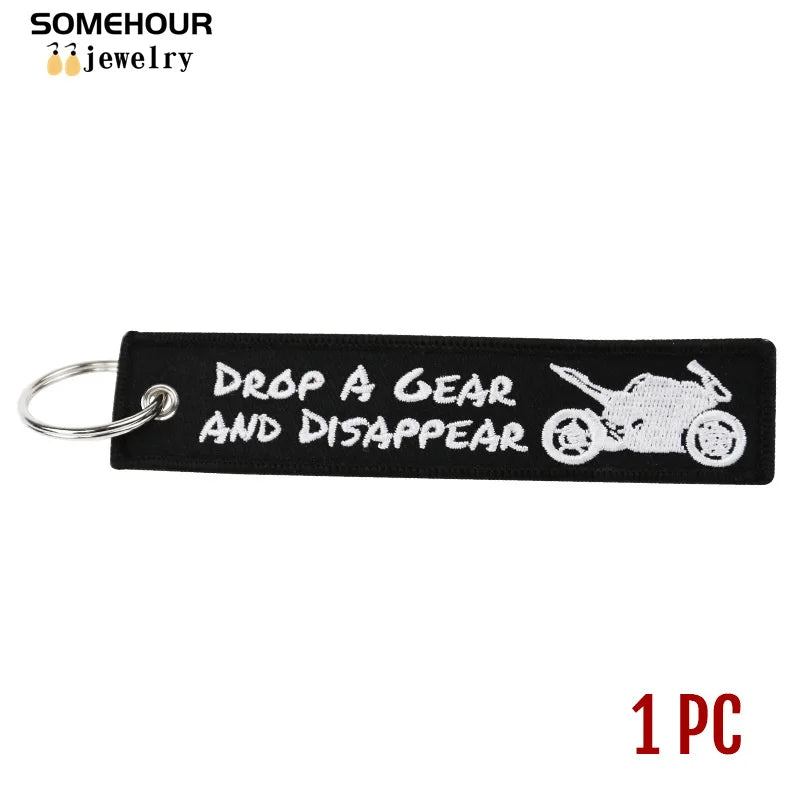 Embroidery Keychain Tag - Motorcycle, Car, and Gift Key Ring Holder