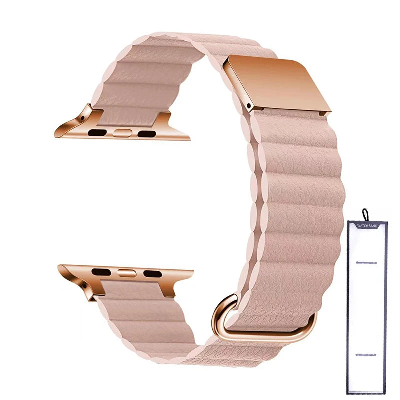 Leather Loop Strap for Apple Watch Ultra 38mm-49mm Magnetic Bracelet