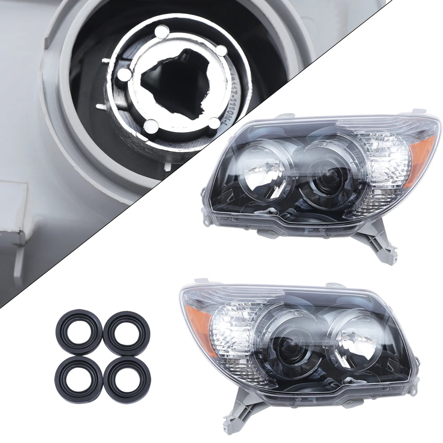 Pair of Dual Halogen Headlights Assembly for 2006-2009 Toyota 4Runner SR5/Limited