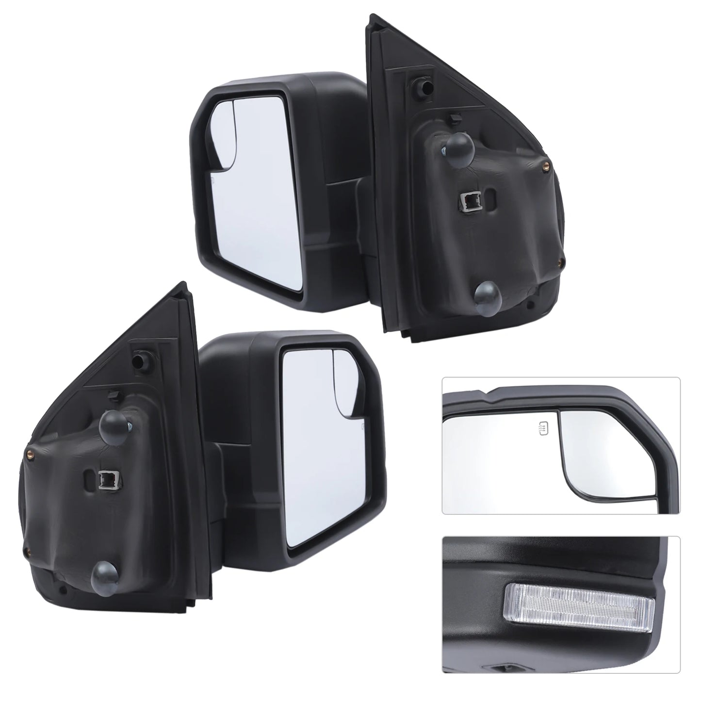 Electric Side View Mirror for 2015-2018 Ford F150, Left or Right Side, ABS Glass