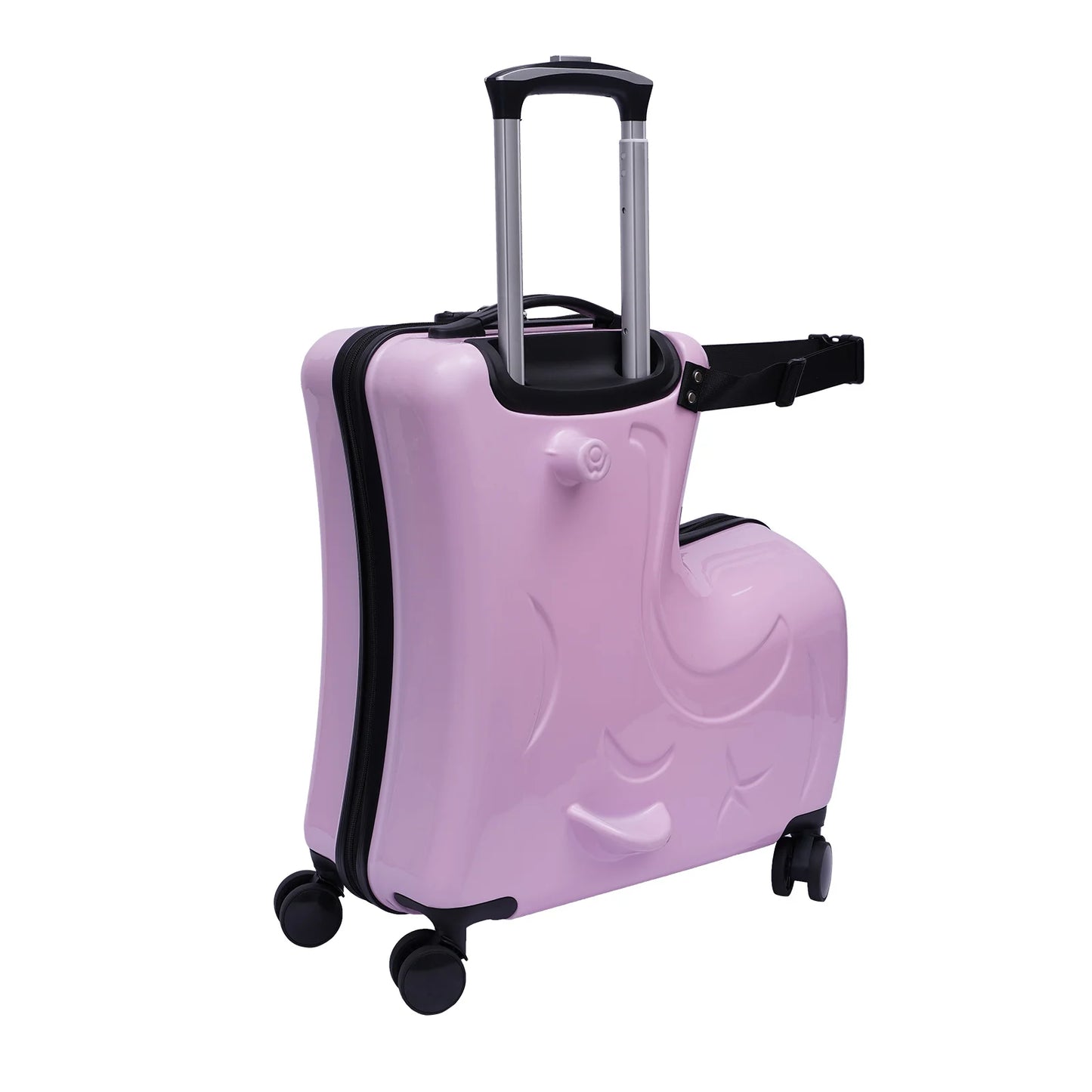 20" Kids Ride-On Spinner Luggage with Waterproof Design & Fun Features (Pink)