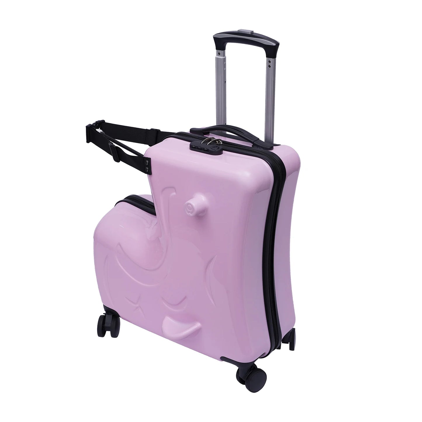 20" Kids Ride-On Spinner Luggage with Waterproof Design & Fun Features (Pink)