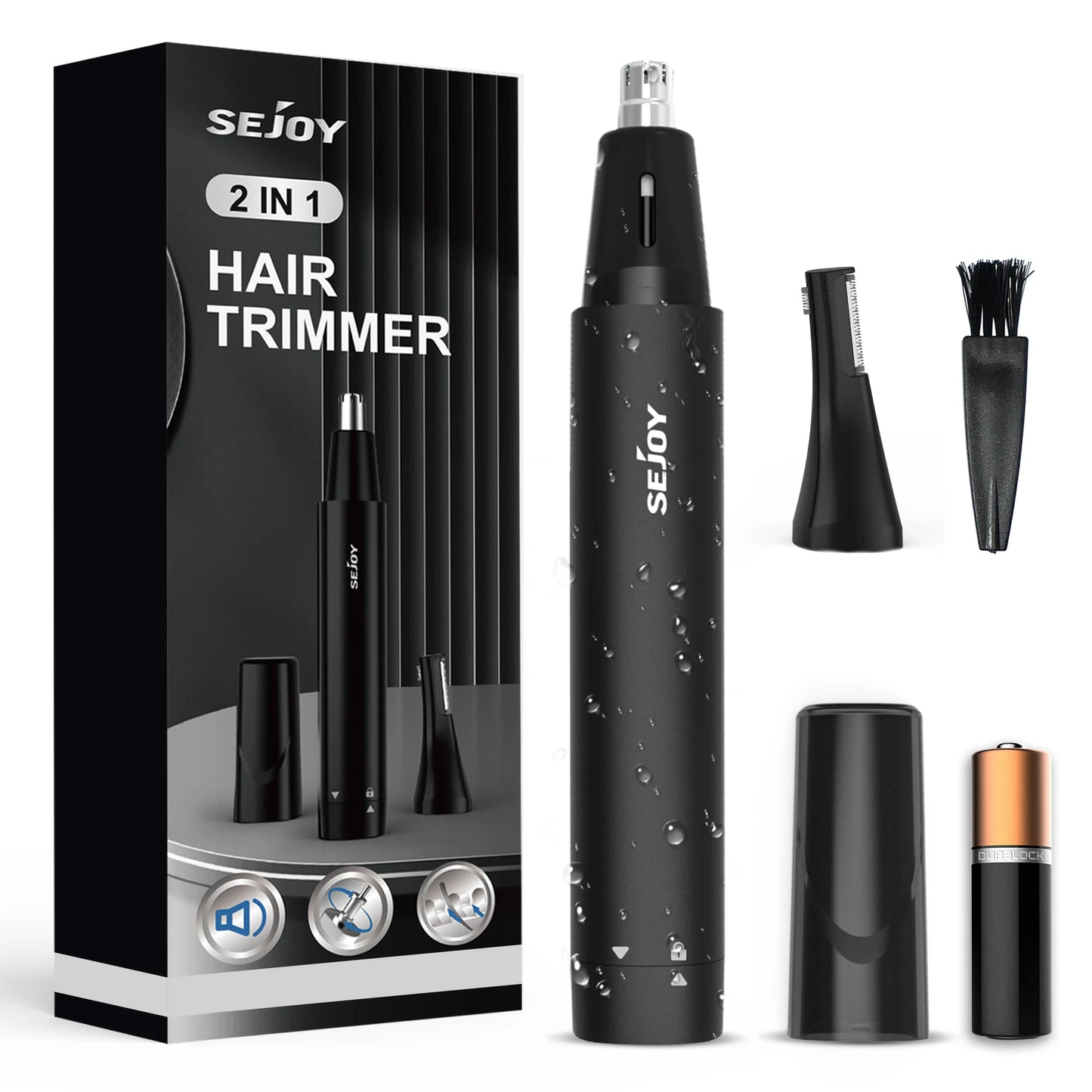 Portable 2-IN-1 Nose & Ear Hair Trimmer Rechargeable Electric Trimmer