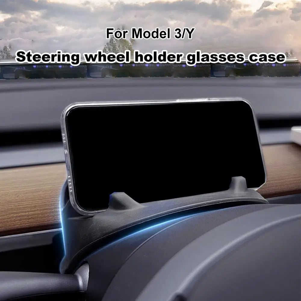 Tesla Model 3/Y Steering Wheel Rear Phone Holder Silicone Console Organizer