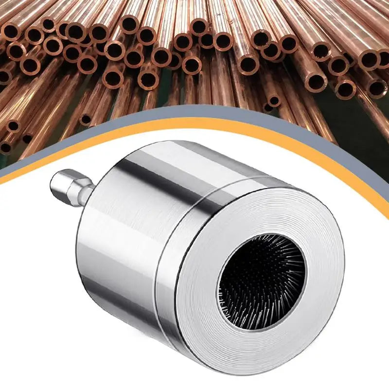 Metal Pipe Cleaning Brush for Drill - Stainless Steel Bristles, Copper Tube Cleaner