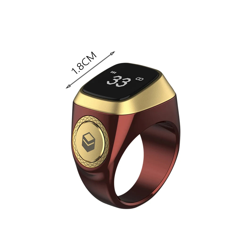 Smart Tasbih Tally Counter Bluetooth Ring with Prayer Reminder & OLED Display