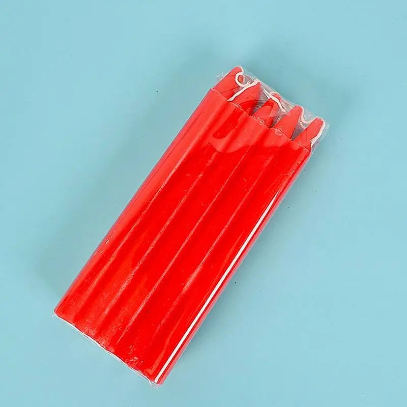 10 Pcs Taper Candles Unscented Long Lasting Red/White for Home, Wedding, Survival